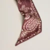 Nastro in twill di seta bordeaux con motivo paisley