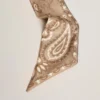 Nastro in twill di seta grigio tortora con motivo paisley