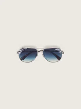 Occhiali da sole Carter stile aviatore con lenti blu e cristalli