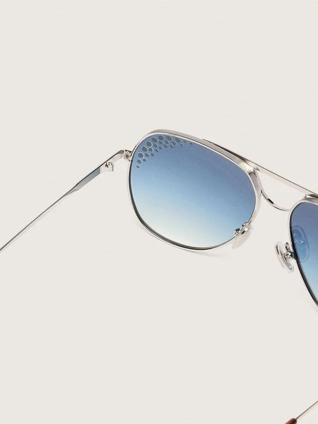Occhiali da sole Carter stile aviatore con lenti blu e cristalli
