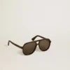 Occhiali da sole in stile Aviator con montatura e lenti nere