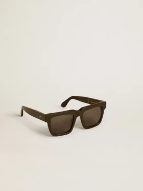 Occhiali da sole Jamie dal design squadrato con montatura nera e logo dorato