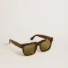 Occhiali da sole quadrati Jamie con montatura marrone Havana