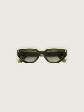 Occhiali da sole rettangolari Jamie con montatura effetto marmo verde