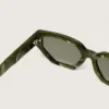 Occhiali da sole rettangolari Jamie con montatura effetto marmo verde