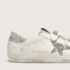 Old School da donna con stella glitterata argento e linguetta in pelle scamosciata grigio ghiaccio