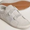 Old School da donna in pelle scamosciata grigio chiaro con stella in pelle con micro-glitter