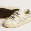Old School Junior con stella in pelle scamosciata e linguetta sul tallone in pelle metallizzata