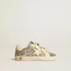 Old School Junior in glitter platino con stella in pelle e linguetta sul tallone