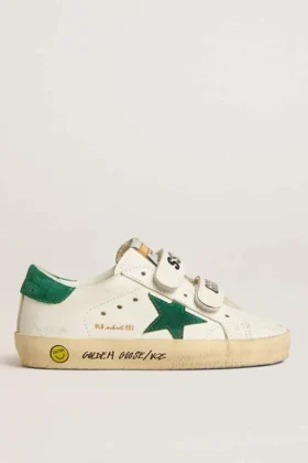 Old School Teen con stella in pelle scamosciata verde e linguetta sul tallone