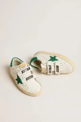 Old School Teen con stella in pelle scamosciata verde e linguetta sul tallone