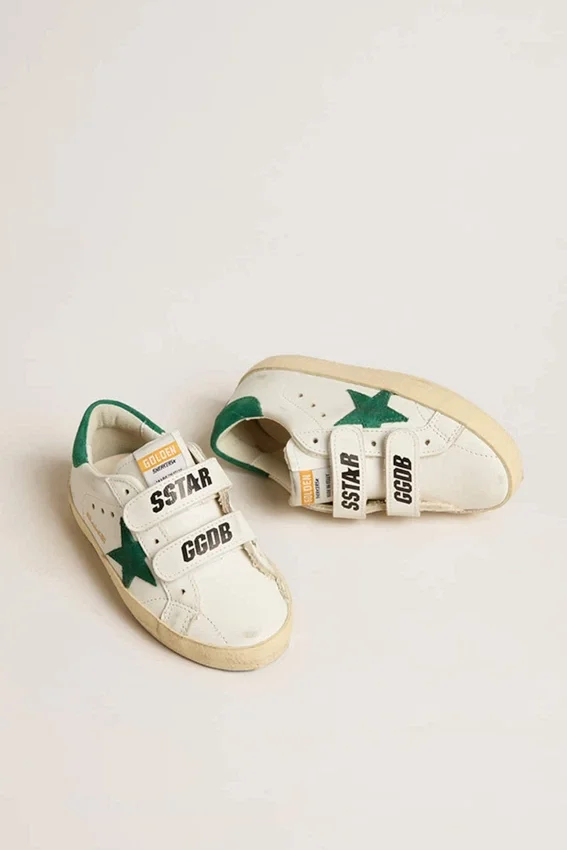 Old School Teen con stella in pelle scamosciata verde e linguetta sul tallone