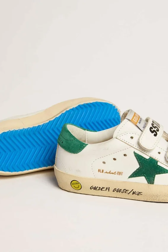 Old School Teen con stella in pelle scamosciata verde e linguetta sul tallone