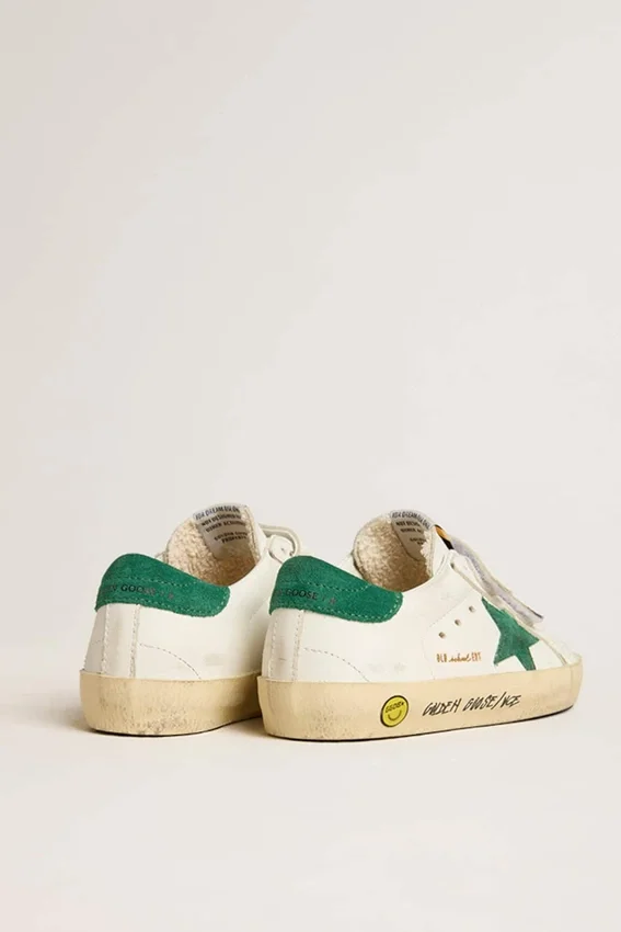 Old School Teen con stella in pelle scamosciata verde e linguetta sul tallone
