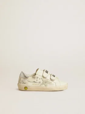 Old School Young con stella in pelle scamosciata e linguetta sul tallone in pelle metallizzata