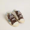 Old School Young in nappa con stella in pelle scamosciata azzurra e inserti in pelle scamosciata marrone