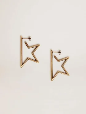 Orecchini pendenti da donna Star color oro antico