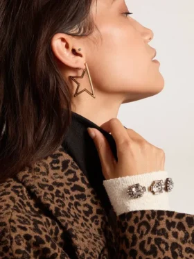 Orecchini pendenti da donna Star color oro antico