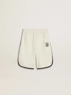 Pantaloncini bianchi per bambini con logo ricamato
