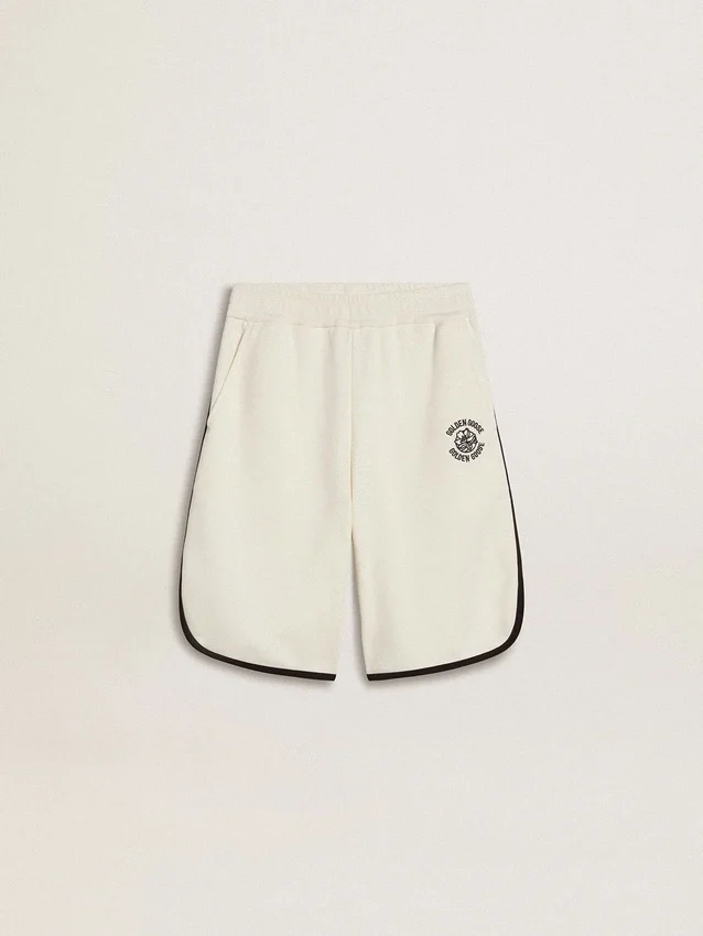Pantaloncini bianchi per bambini con logo ricamato