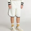 Pantaloncini bianchi per bambini con logo ricamato
