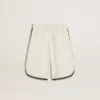 Pantaloncini bianchi per bambini con logo ricamato