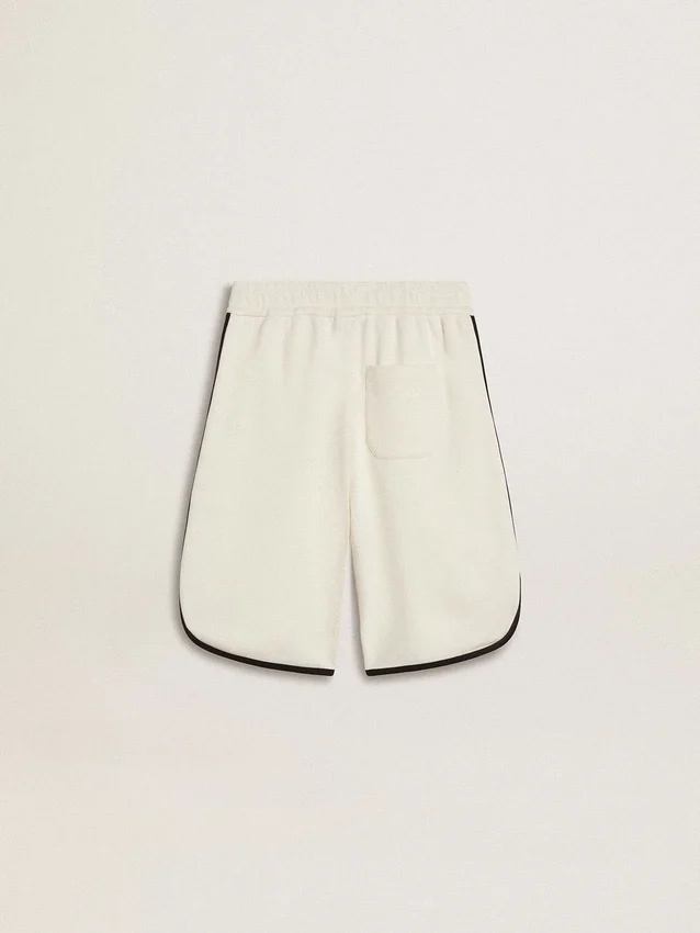 Pantaloncini bianchi per bambini con logo ricamato