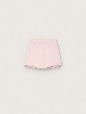 Pantaloncini da bambine “Star” in cotone rosa con toppa e logo