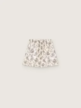 Pantaloncini da donna in popeline di cotone bianco e nero con stampa floreale