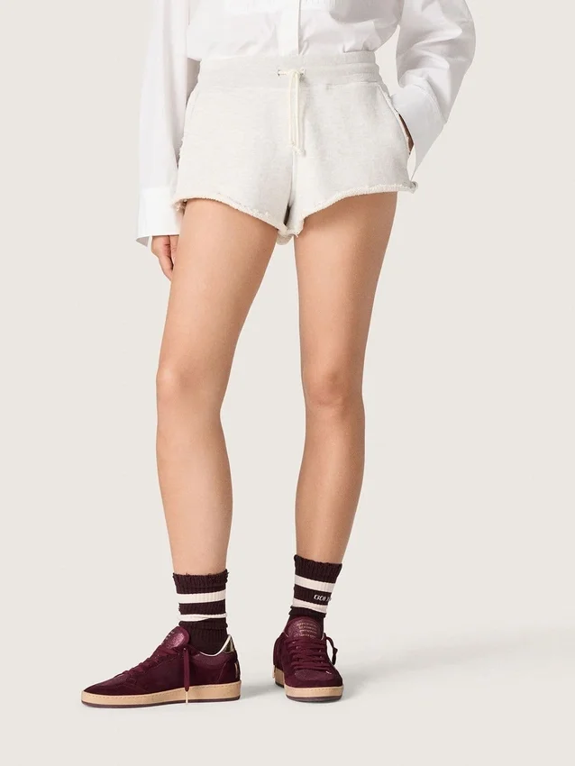 Pantaloncini da donna Star in felpa grigia melange