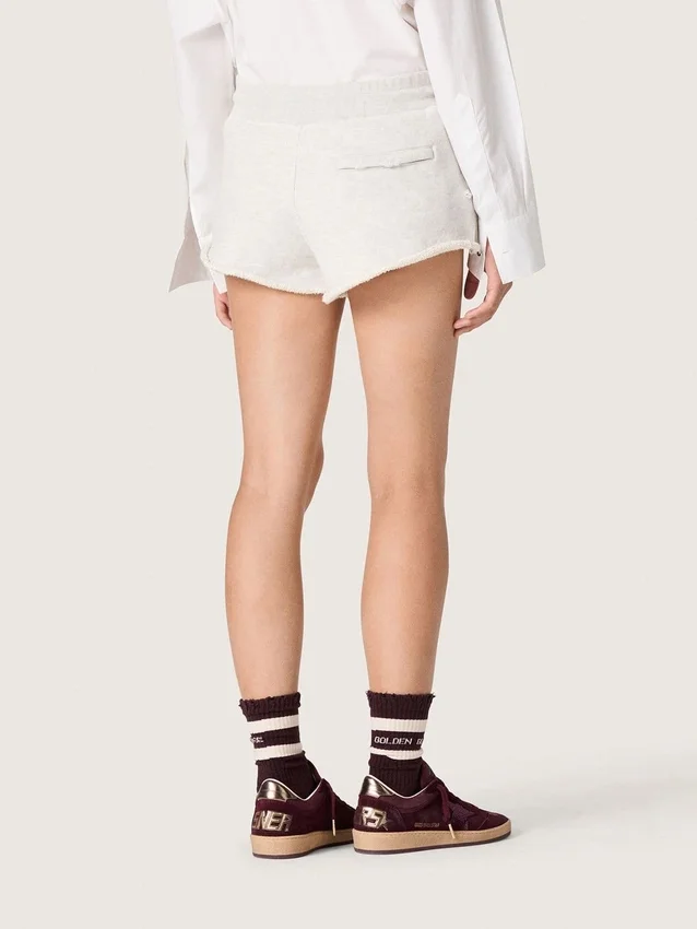 Pantaloncini da donna Star in felpa grigia melange