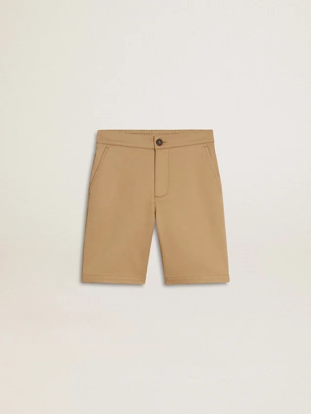 Pantaloncini per bambini in cotone beige