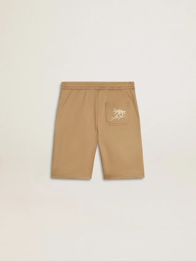 Pantaloncini per bambini in cotone beige