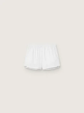 Pantaloncini sportivi da donna bianchi a doppio strato