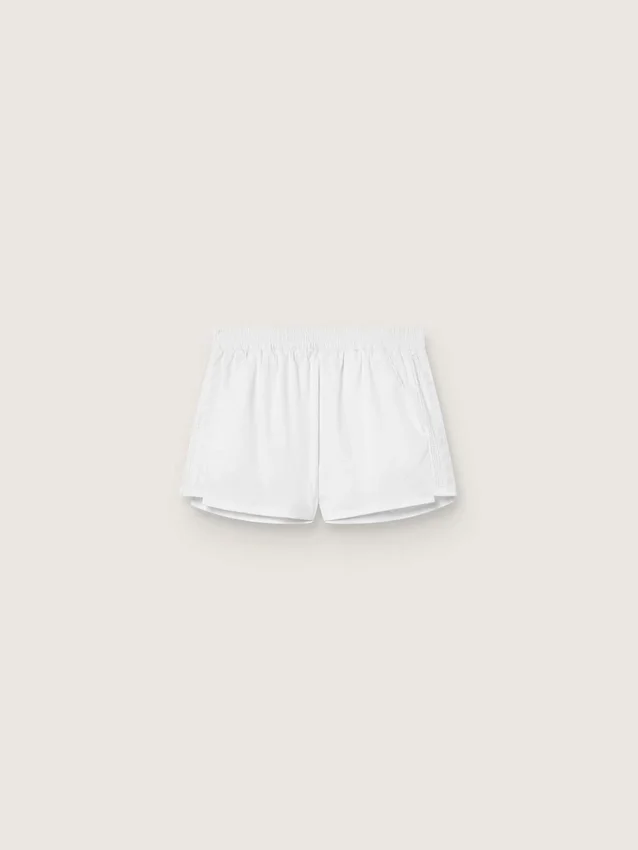 Pantaloncini sportivi da donna bianchi a doppio strato
