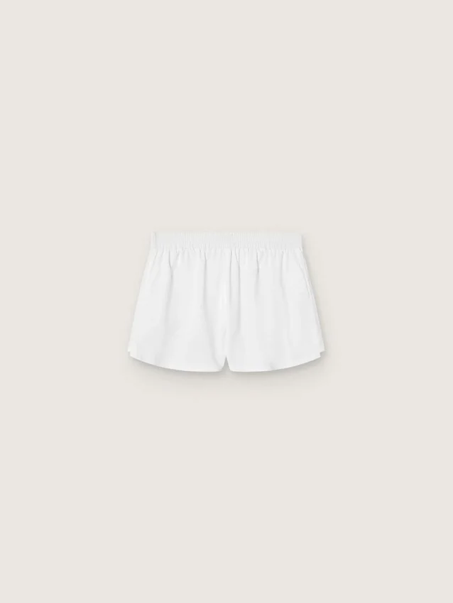 Pantaloncini sportivi da donna bianchi a doppio strato