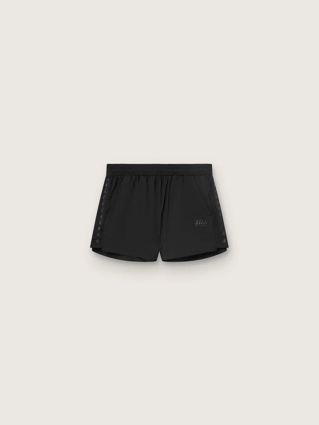 Pantaloncini sportivi da donna neri a doppio strato