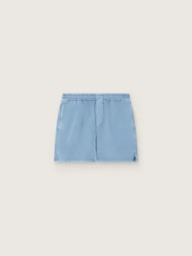 Pantaloncini unisex in twill di cotone azzurro