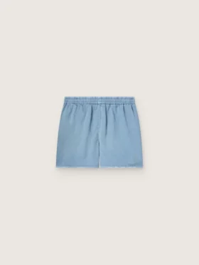 Pantaloncini unisex in twill di cotone azzurro