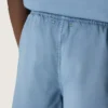 Pantaloncini unisex in twill di cotone azzurro