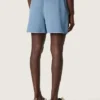 Pantaloncini unisex in twill di cotone azzurro
