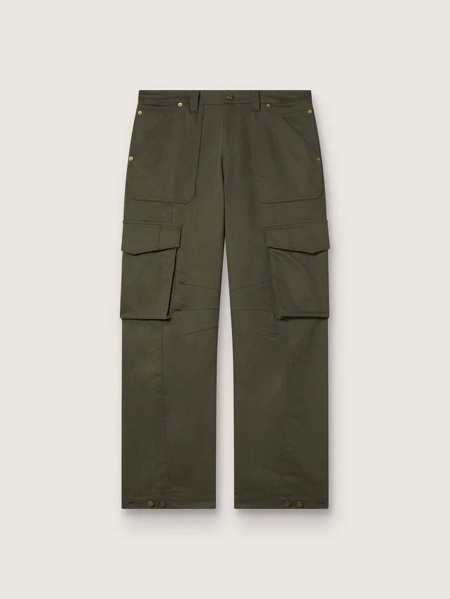 Pantaloni cargo verde oliva