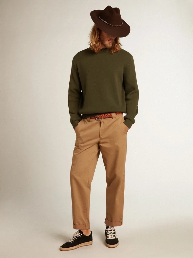 Pantaloni chino beige kaki della Golden Collection