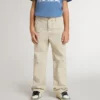 Pantaloni chino da bambino beige con tocchi multicolori