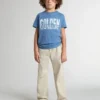 Pantaloni chino da bambino beige con tocchi multicolori