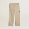 Pantaloni chino da bambino beige con tocchi multicolori