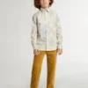 Pantaloni chino da bambino color tabacco con ricami