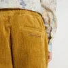 Pantaloni chino da bambino color tabacco con ricami