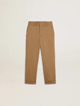 Pantaloni chino da bambino in cotone color tabacco