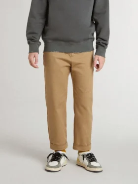 Pantaloni chino da bambino in cotone color tabacco